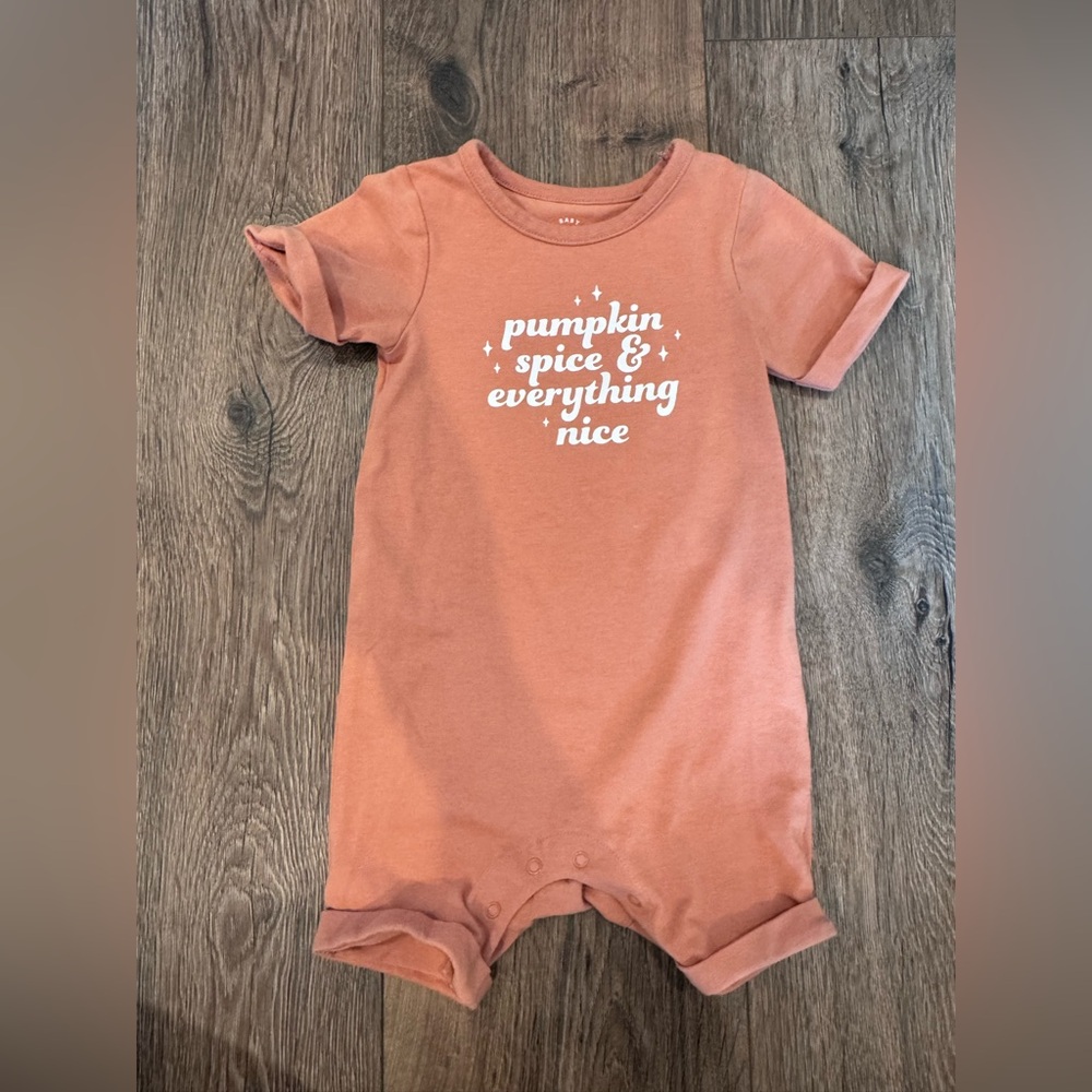Cat & Jack Pumpkin Spice Baby Romper 12m